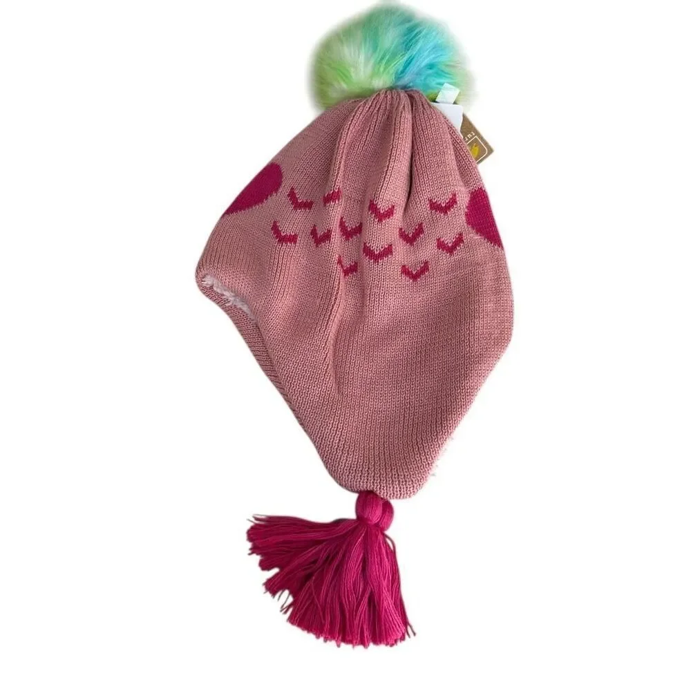 TURTLE FUR TODDLER SOPHIE EARFLAP POM BEANIE hat size 1-3 years NWT